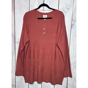 Womens 2XL St John's Bay Orange Cable Knit Pullover Sweater